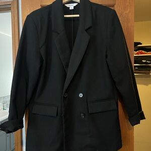 Black Double-Breasted Blazer